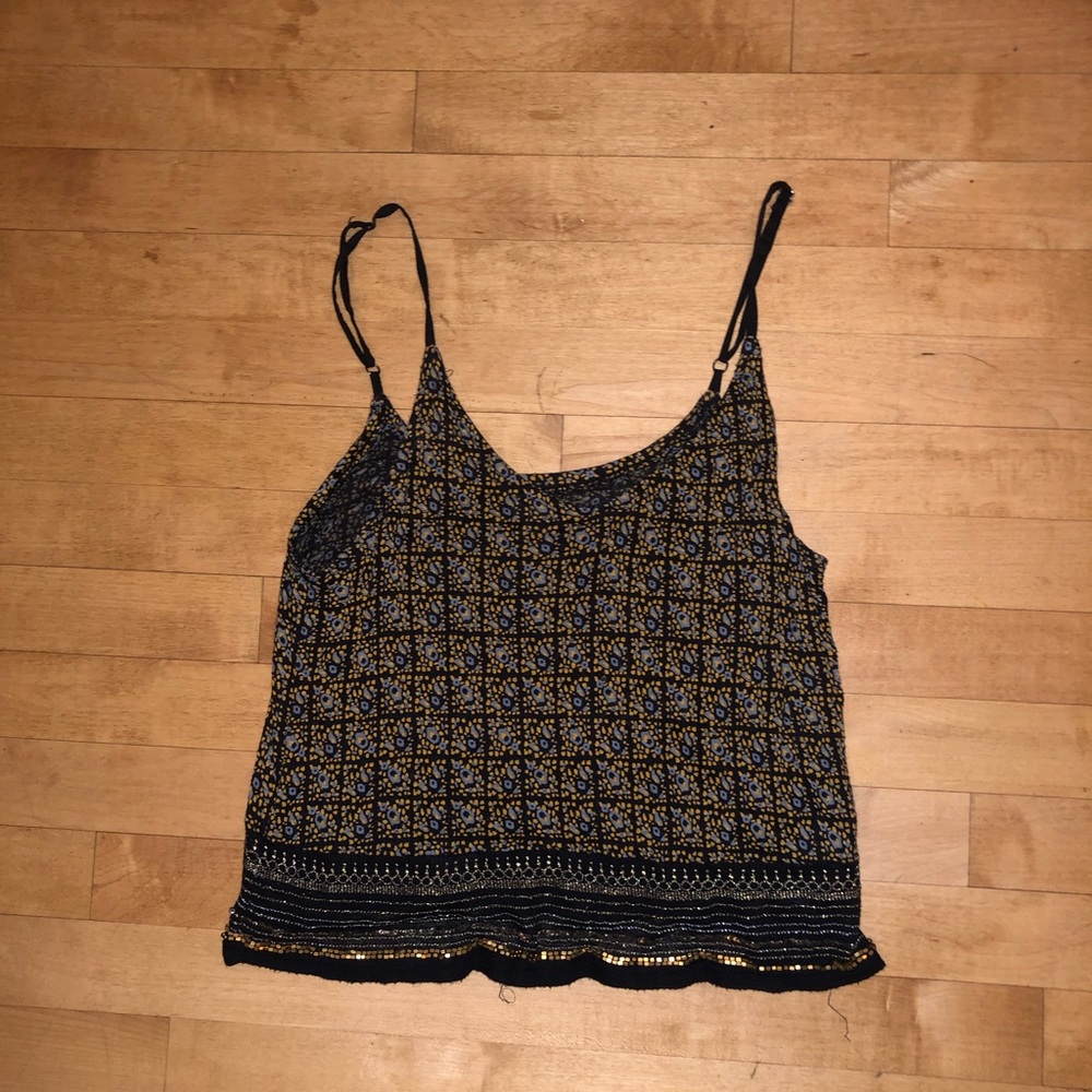 Urban Outfitters Black/Gold Floral Tank